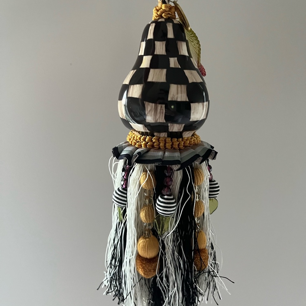 MacKenzie-Childs Checkered Pear Tassel Decor